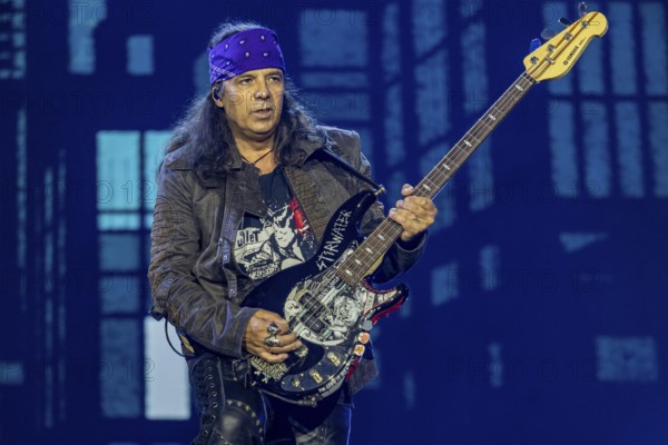 Pawel Maciwoda, guitarist of the band Scorpions live on 60 Years Anniversary Tour at the Heinz-von-Heiden-Arena Hannover on 05.07.2025