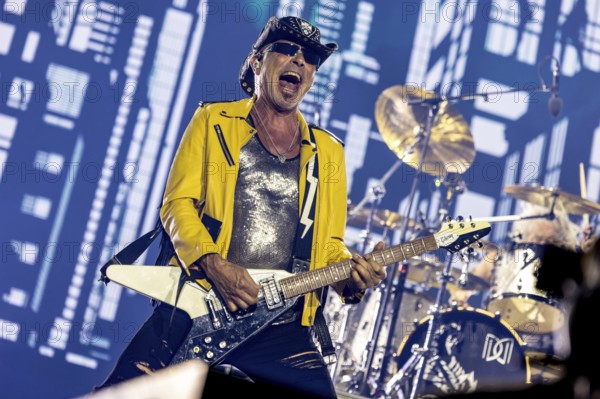 Rudolf Schenker, guitarist of the band Scorpions live on 60 Years Anniversary Tour in the Heinz-von-Heiden-Arena Hannover on 05.07.2025