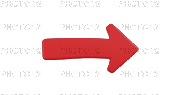 A vibrant red arrow points to the right, set against a clean white background, representing direction and guidance, AI generated