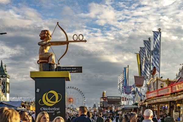 Signposts to the toilets at the Oktoberfest 2024 in Munich, Bavaria, Germany