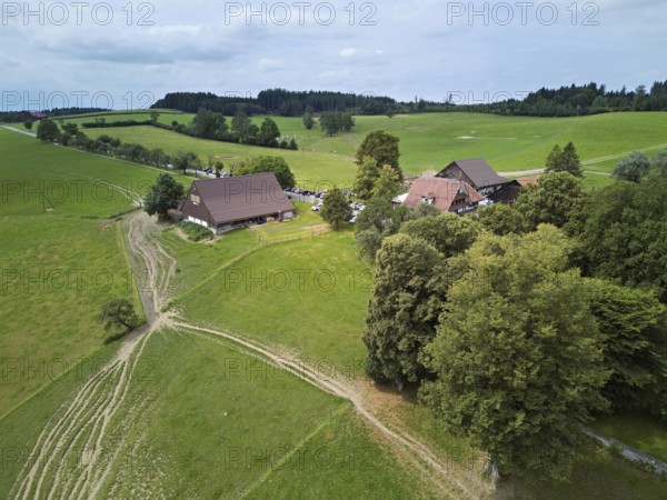 Horben viewpoint with restaurant and car park, Beinwil, Freiamt, Canton Aargau, Switzerland