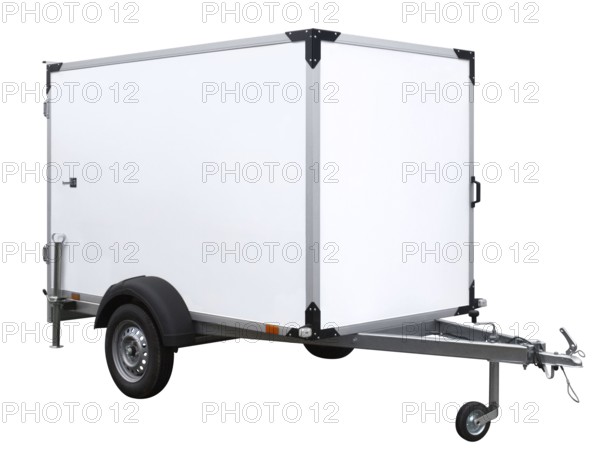 A white trailer isolated on white back