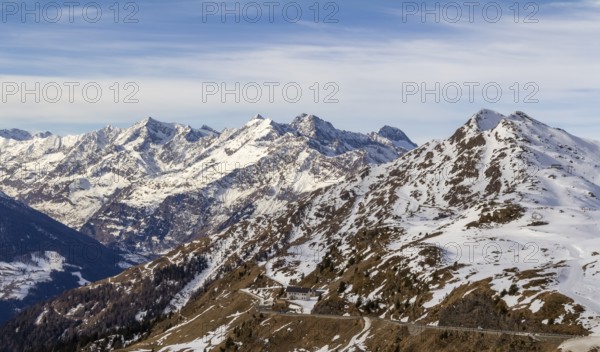 Alpine scenery around the Jaufen Pass in South Tyrol in Italy