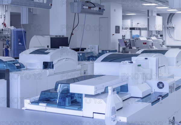 Medical laboratory including lots of apparatuses and technical equipment