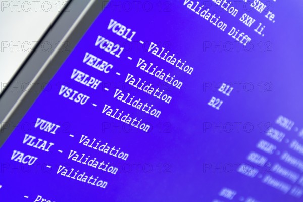Closeup shot of a generic scientific monitor screen display