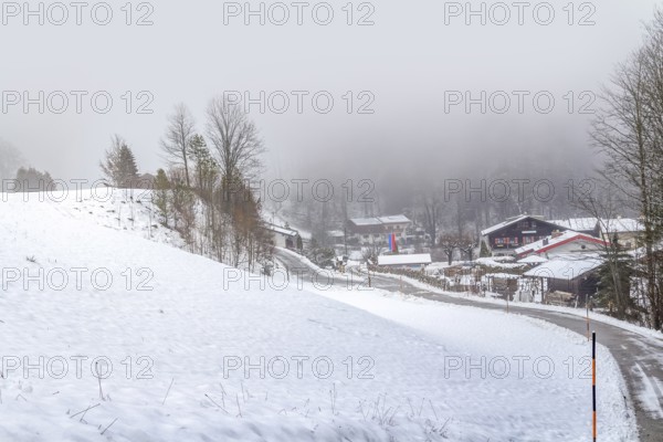 Winter scenery around Ramsau bei Berchtesgaden in Germany