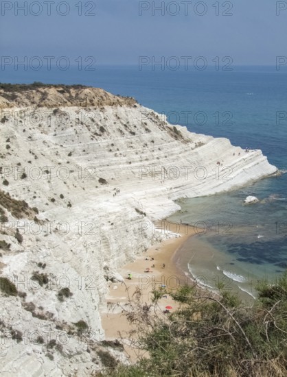 Rocky cliff named Scala dei Turchi on the coast of Realmonte in southern Sicily, Italy