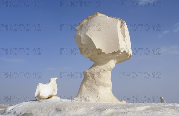 The white desert with rock formation in Egypt