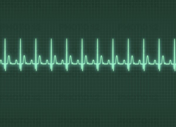 A electrocardiography illustration in dark screen background