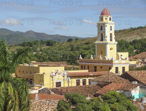 City view of Trinidad, a town in Cuba in sunny ambiance