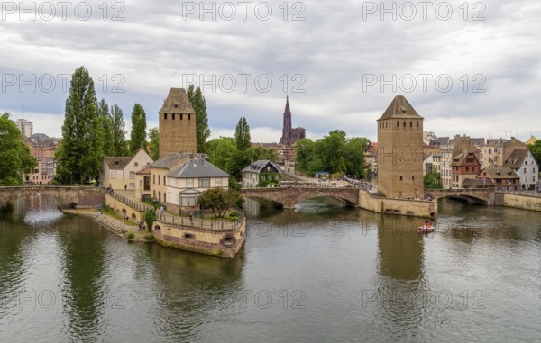 Waterside scenery around Ponts Couverts in Strasbourg, a city at the Alsace region in France