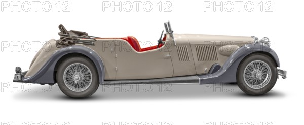 Classic car isolated in white back with shadow