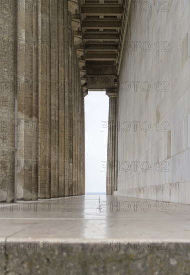 Colonnade at the Walhalla memorial near Regensburg in Bavaria, Gerrmany