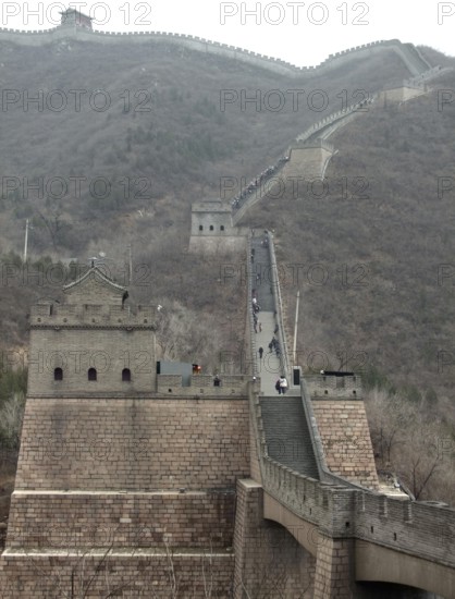 The Great Wall of China near Badaling in misty ambiance