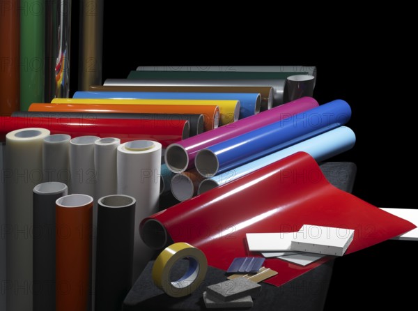 Lots of sign making materials in black back