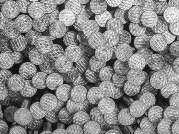 Lots of nails seen from above