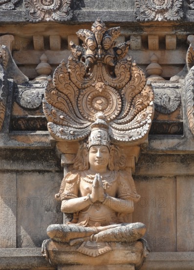 Detail of the Krishna Temple at Hemakuta Hill, a part of the Sacred Center of Vijayanagara around Hampi, a city located in Karnataka, South West India