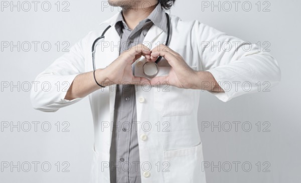 Doctor heart hand in stethoscope