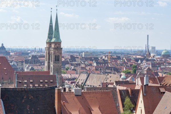 Aerial view of Nuremberg in the german state of Bavaria