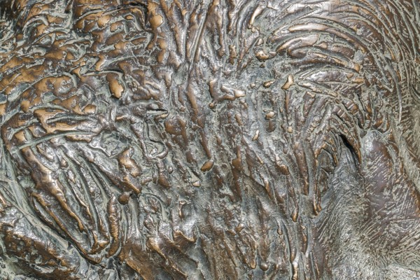 Full frame abstract bronze surface detail