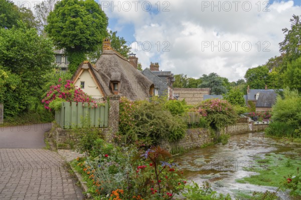 Scenery around river Veules at Veules-les-Roses, a commune in the Seine-Maritime department in the Normandy region in northern France