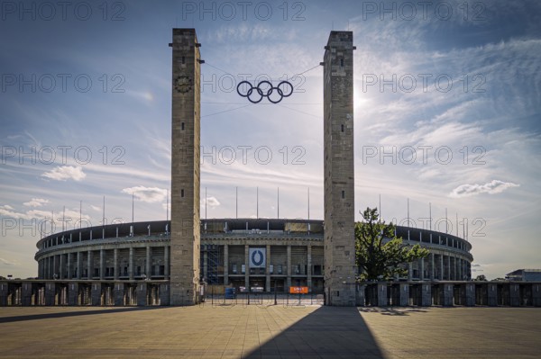Berlin Olympic Stadium in the evening light, Westend, Berlin, Germany