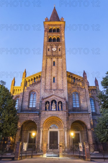 Peter and Paul Church, evening mood, city centre, Potsdam, Brandenburg, Germany