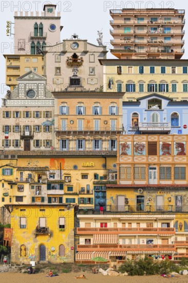Urban montage with Italian architecture, fictional, fantasy, city, house, Mediterranean, Italy