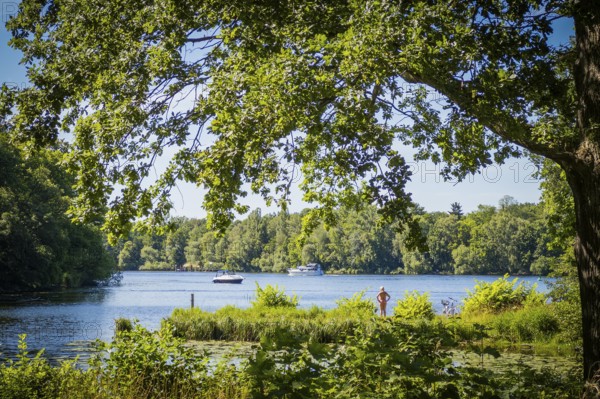 Swimming in nature at Wannsee, Berlin, Germany