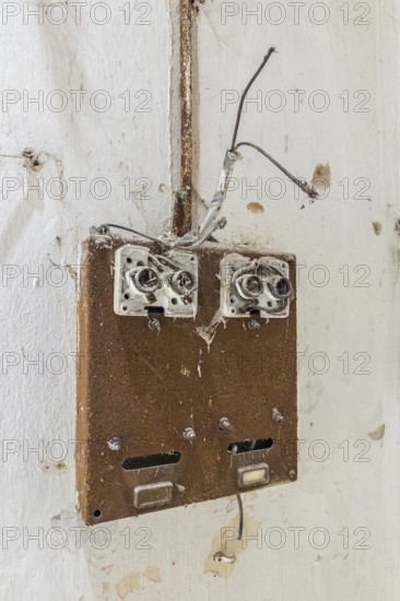 Old dilapidated power box, technology