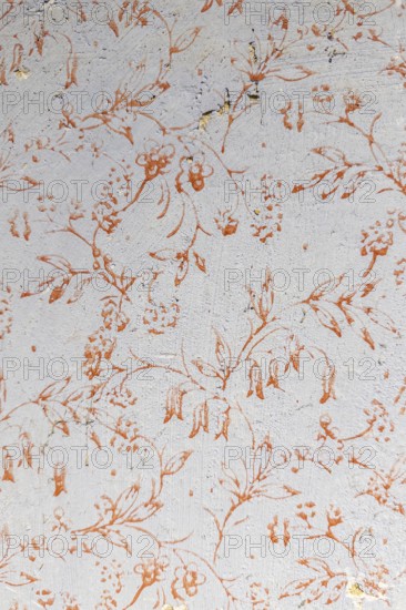 Antique wall paint with floral pattern