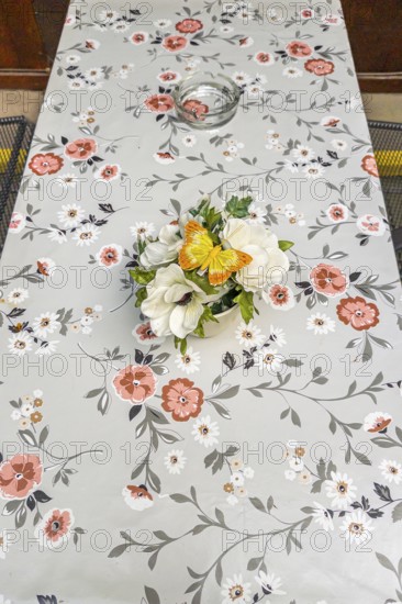 Vintage table decoration, pattern, tablecloth, Hanover, Lower Saxony, Germany