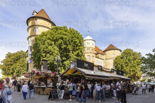 Stuttgart Wine Village, wine festival in front of the Old Palace on Schillerplatz and Marktplatz in the centre of the state capital Stuttgart, Baden-Württemberg, Germany