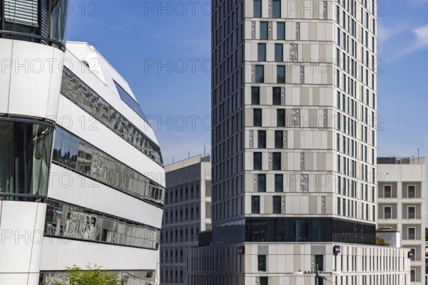 Architecture in Stuttgart. Modern office building in the Europaviertel and Türlenstrasse area. Stuttgart, Baden-Württemberg, Germany