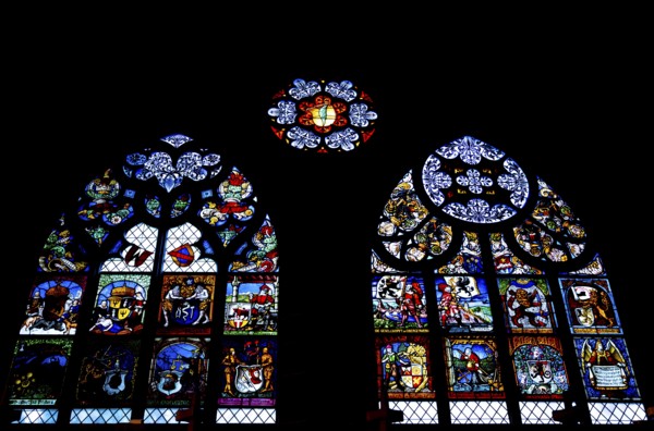 Beautiful Münster Cathedral of St Vincent with Decorated Window in City of Bern, Canton Bern, Switzerland