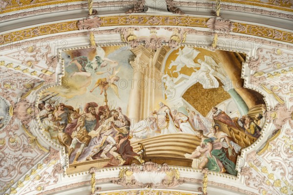 Ceiling painting in the monastery church of St Mary's Assumption in Fürstenfeldbruck, Bavaria, Germany
