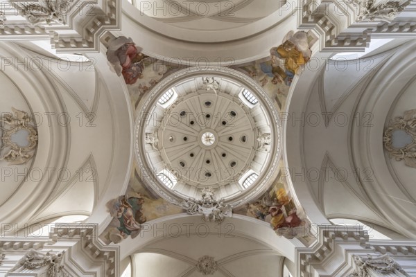 Dome and ceiling of the Fulda Cathedral of St Salvator, Fulda, Hesse, Germany