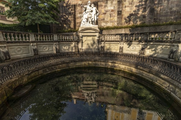 The source of the Danube in Donaueschingen, Baden-Württemberg, Germany