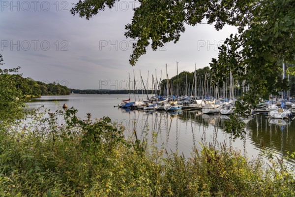 The reservoir with marina in Haltern am See, North Rhine-Westphalia, Germany