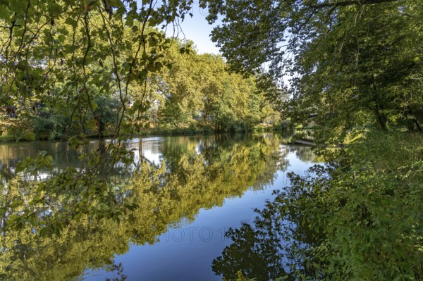 The Neckar in Heilbronn, Baden-Württemberg, Germany