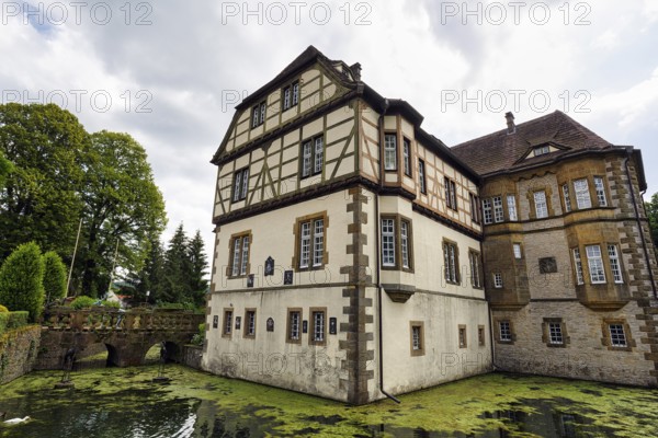 Heerse moated castle, Neuenheerse, Bad Driburg, Teutoburg Forest nature park Park, North Rhine-Westphalia, Germany