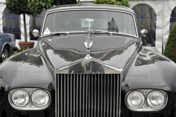 Close-up of a gleaming vintage Rolls-Royce radiating nostalgia, Retro Classics meets Baroque, Ludwigsburg, Baden-Württemberg, Germany