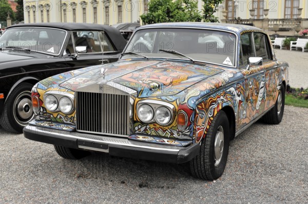 Rolls-Royce Bouchet Silver Wraith II, Year 1977, Vintage car, Colourfully painted Rolls-Royce vintage car with artistic details, Retro Classics meets Baroque, Ludwigsburg, Baden-Württemberg, Germany