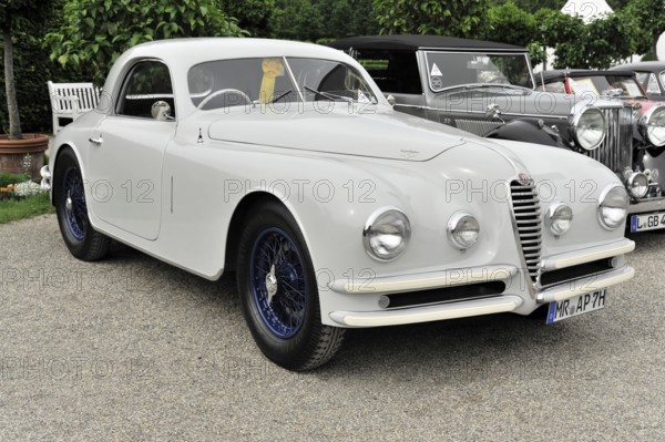 Alfa Romeo 6C 2500 SS Touring, Classic car, Elegant white Alfa Romeo classic car with nostalgic charm and stylish design, Retro Classics meets Baroque, Ludwigsburg, Baden-Württemberg, Germany