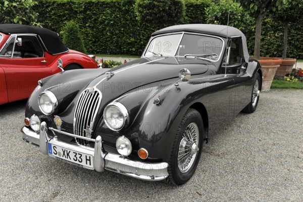 Jaguar Coupe, Classic car, Classic grey Jaguar vintage car with charming vintage style and elegant lines, Retro Classics meets Baroque, Ludwigsburg, Baden-Württemberg, Germany