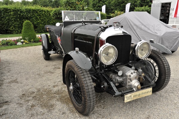 Bentley Van den Plas 4, 5 litre, Blower, year of construction 1927, classic car, black classic car with classic details on gravel, striking British design, Retro Classics meets Baroque, Ludwigsburg, Baden-Württemberg, Germany