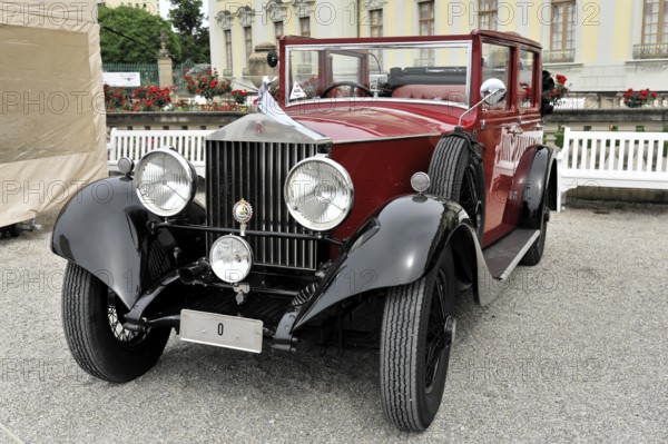 Rolls-Royce RR HP 20 Salmon & Sons red, built in 1927, red classic and elegant vintage car with four wheels in front of a historic building, Retro Classics meets Baroque, Ludwigsburg, Baden-Württemberg, Germany