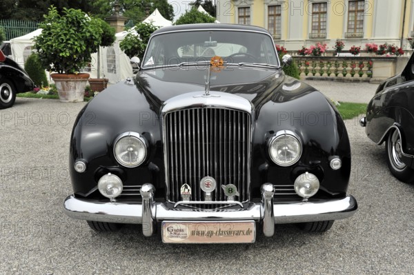Shiny black Bentley classic car with striking headlights and classic front, Retro Classics meets Baroque, Ludwigsburg, Baden-Württemberg, Germany