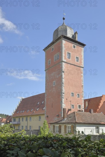 Historic Klingentor gate built in 1307, town gate, town tower, Klingentor tower, Ochsenfurt, Lower Franconia, Franconia, Bavaria, Germany