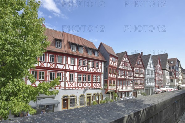 Historic half-timbered houses, Hauptstraße, Ochsenfurt, Lower Franconia, Franconia, Bavaria, Germany